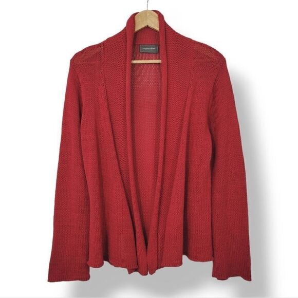 Wooden Ships Paola Buendia Cotton Wrap Cardigan in Brick Red Size Medium/Large - Picture 8 of 8